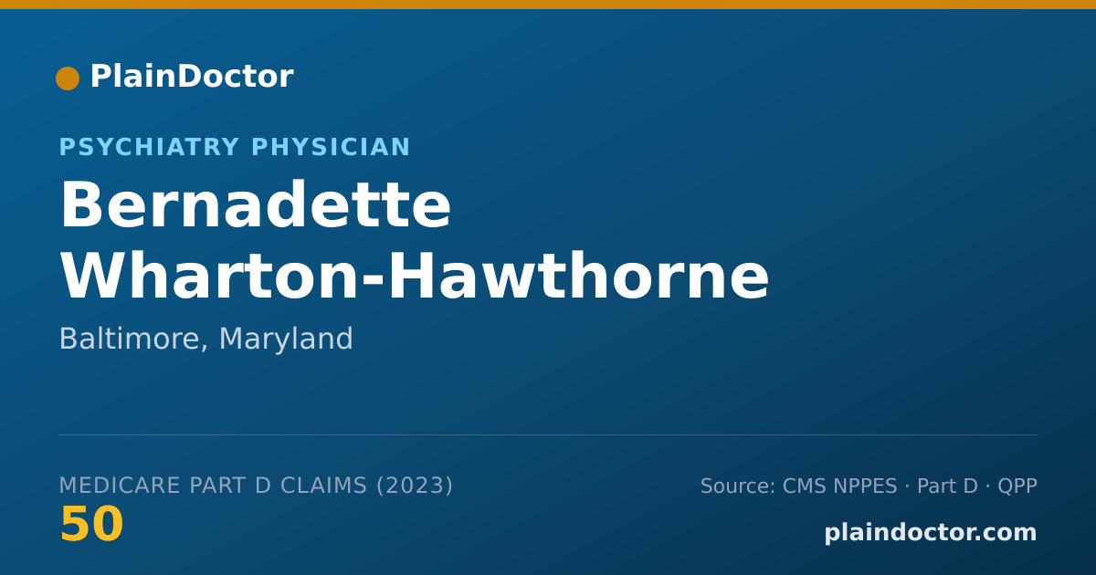 Shareable card for Bernadette Wharton-Hawthorne - Psychiatry Physician, Baltimore, MD