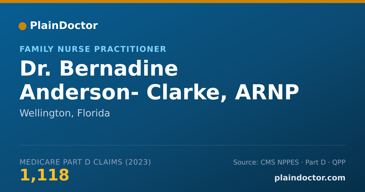 Shareable card for Bernadine Anderson- Clarke, ARNP - Family Nurse Practitioner, Wellington, FL