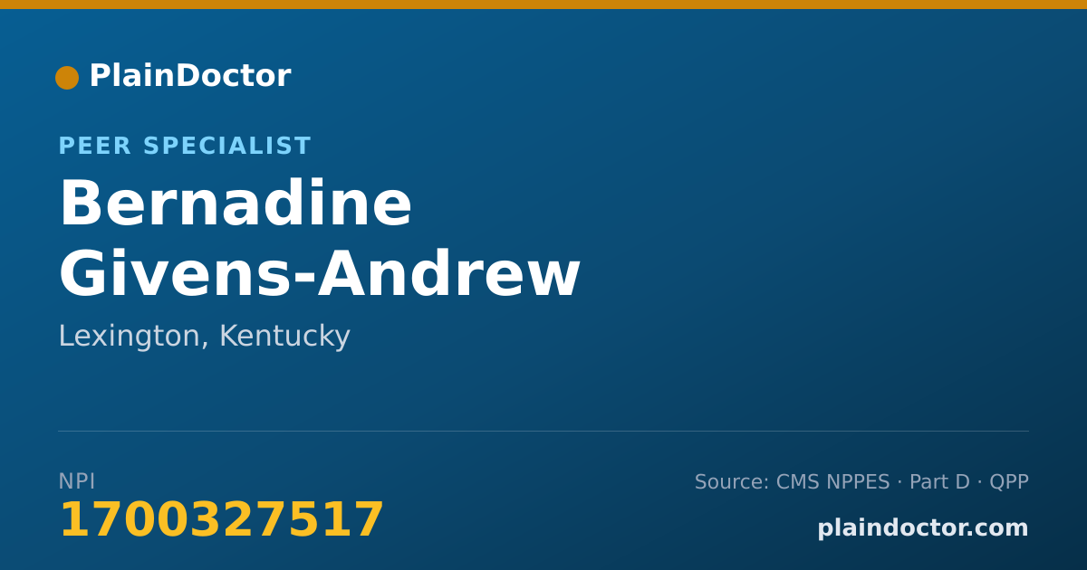 Shareable card for Bernadine Givens-Andrew - Peer Specialist, Lexington, KY