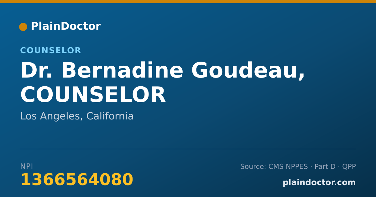 Shareable card for Bernadine Goudeau, COUNSELOR - Counselor, Los Angeles, CA