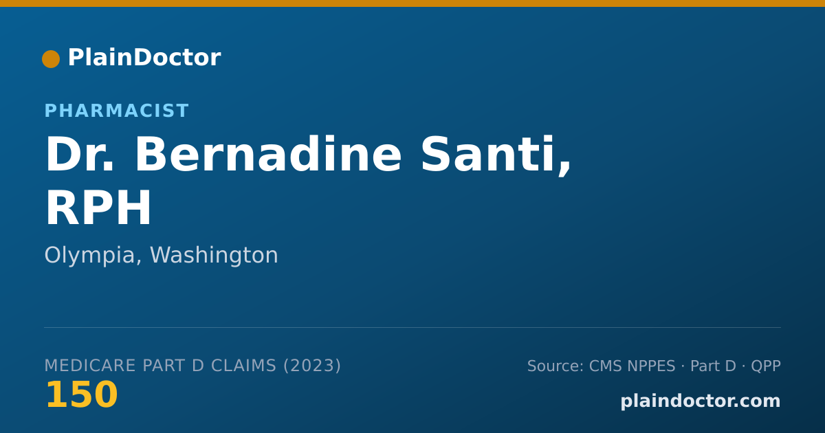 Shareable card for Bernadine Santi, RPH - Pharmacist, Olympia, WA