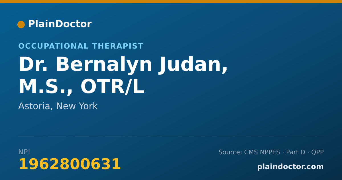 Shareable card for Bernalyn Judan, M.S., OTR/L - Occupational Therapist, Astoria, NY