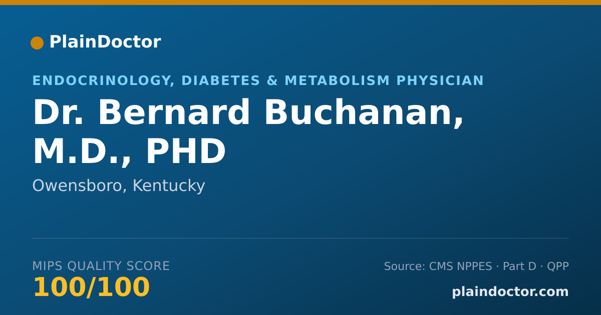 Shareable card for Bernard Buchanan, M.D., PHD - Endocrinology, Diabetes & Metabolism Physician, Owensboro, KY