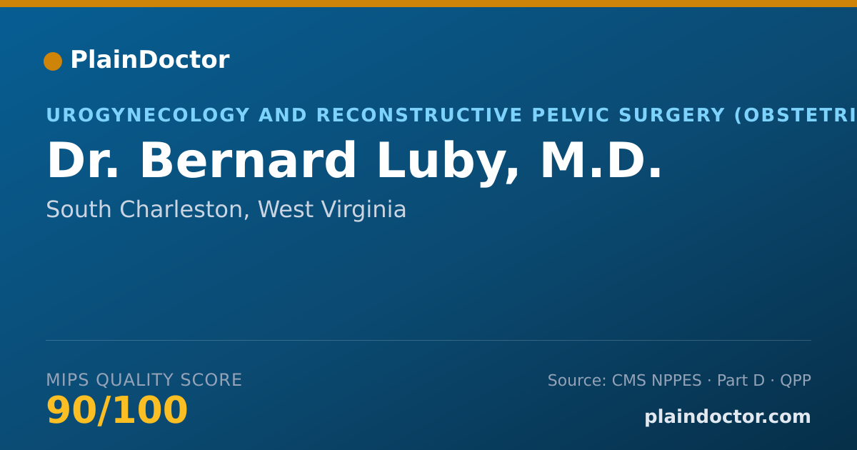 Shareable card for Bernard Luby, M.D. - Urogynecology and Reconstructive Pelvic Surgery (Obstetrics & Gynecology) Physician, South Charleston, WV