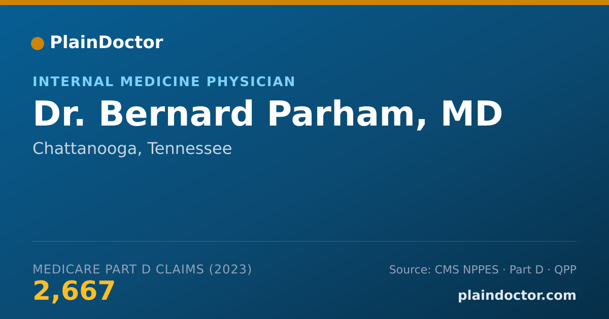 Shareable card for Bernard Parham, MD - Internal Medicine Physician, Chattanooga, TN