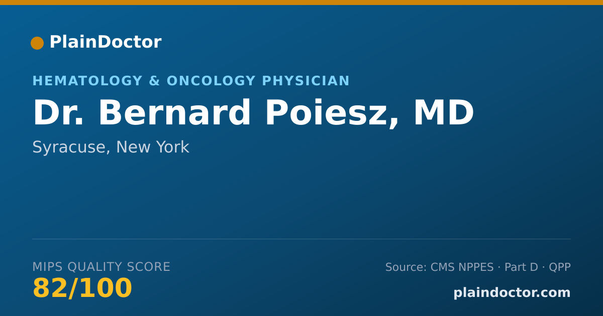 Shareable card for Bernard Poiesz, MD - Hematology & Oncology Physician, Syracuse, NY