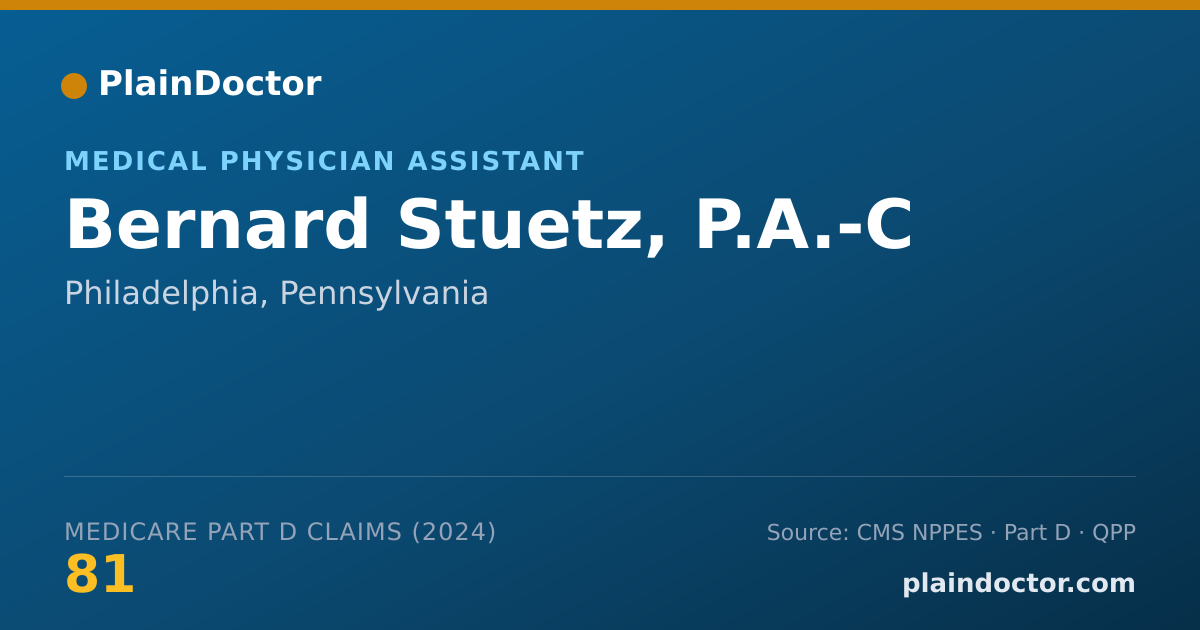 Shareable card for Bernard Stuetz, P.A.-C - Medical Physician Assistant, Philadelphia, PA