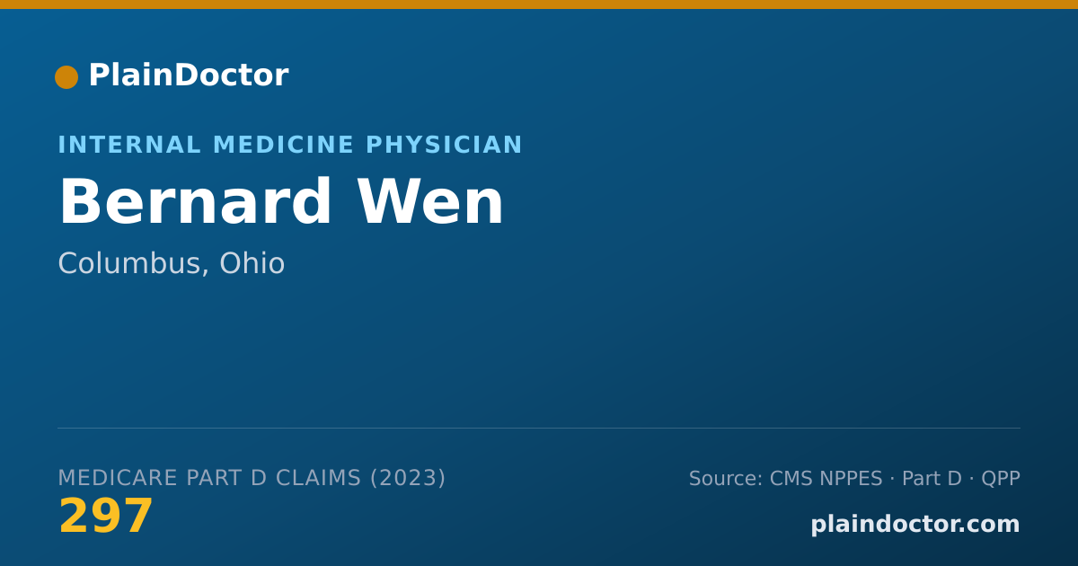 Shareable card for Bernard Wen - Internal Medicine Physician, Columbus, OH