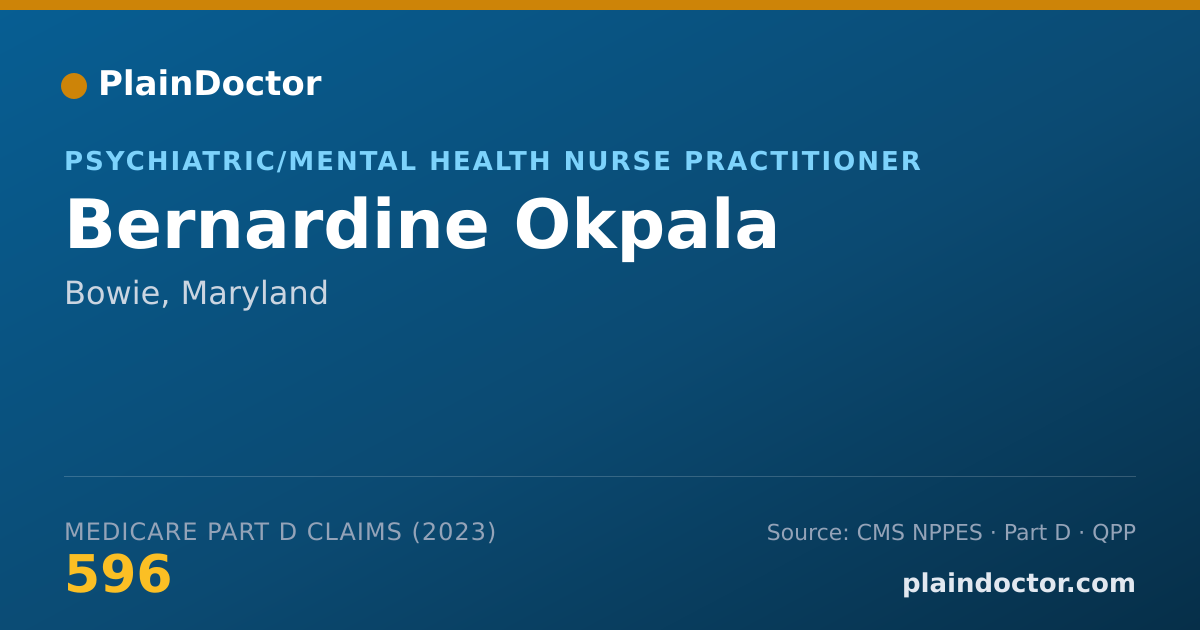 Shareable card for Bernardine Okpala - Psychiatric/Mental Health Nurse Practitioner, Bowie, MD