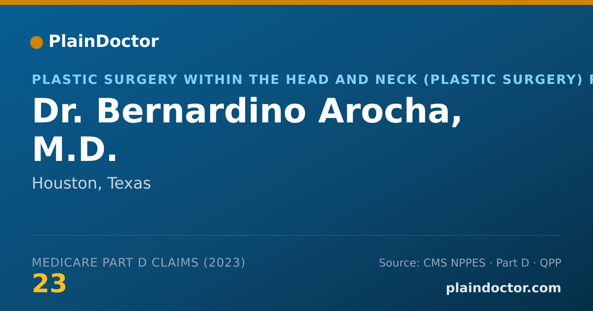 Shareable card for Bernardino Arocha, M.D. - Plastic Surgery Within the Head and Neck (Plastic Surgery) Physician, Houston, TX