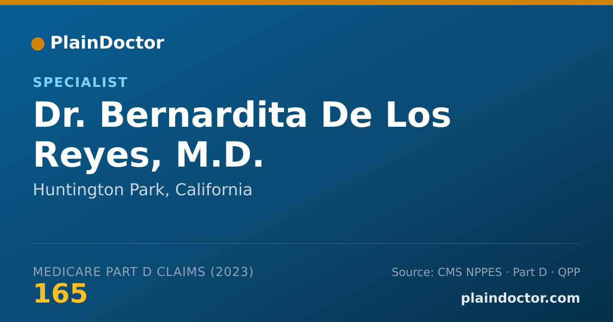 Shareable card for Bernardita De Los Reyes, M.D. - Specialist, Huntington Park, CA