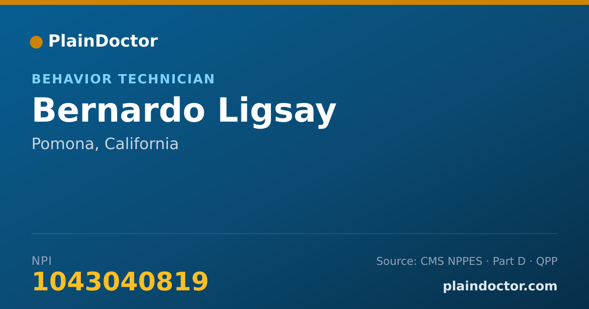 Shareable card for Bernardo Ligsay - Behavior Technician, Pomona, CA