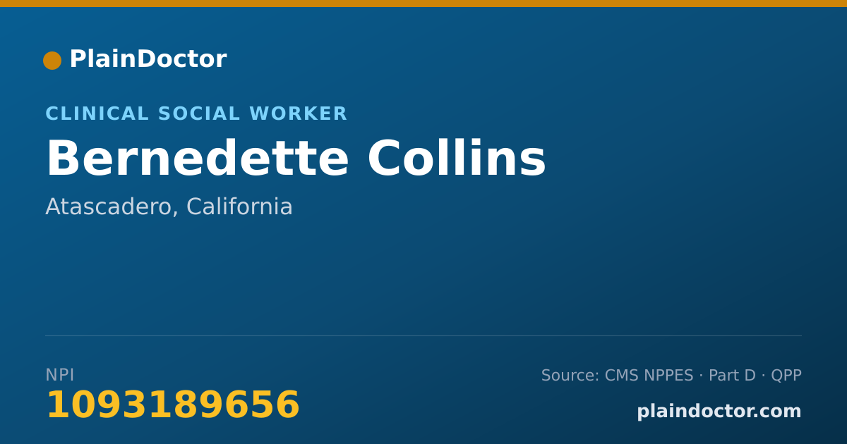 Shareable card for Bernedette Collins - Clinical Social Worker, Atascadero, CA