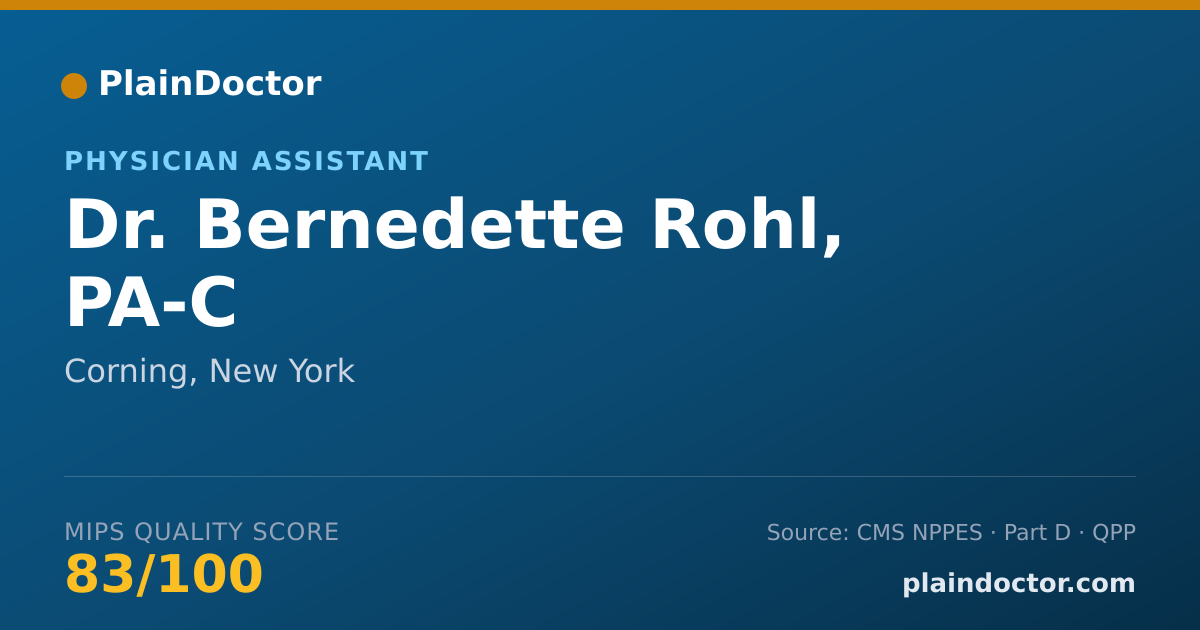 Shareable card for Bernedette Rohl, PA-C - Physician Assistant, Corning, NY