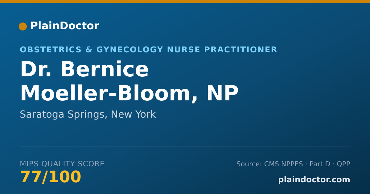 Shareable card for Bernice Moeller-Bloom, NP - Obstetrics & Gynecology Nurse Practitioner, Saratoga Springs, NY