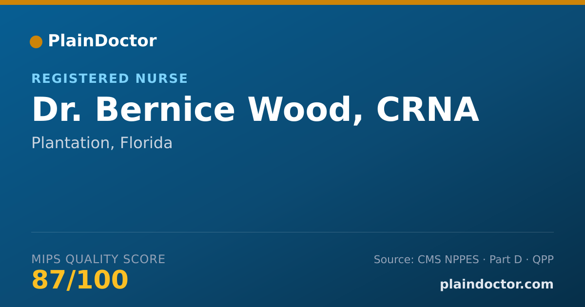 Shareable card for Bernice Wood, CRNA - Registered Nurse, Plantation, FL
