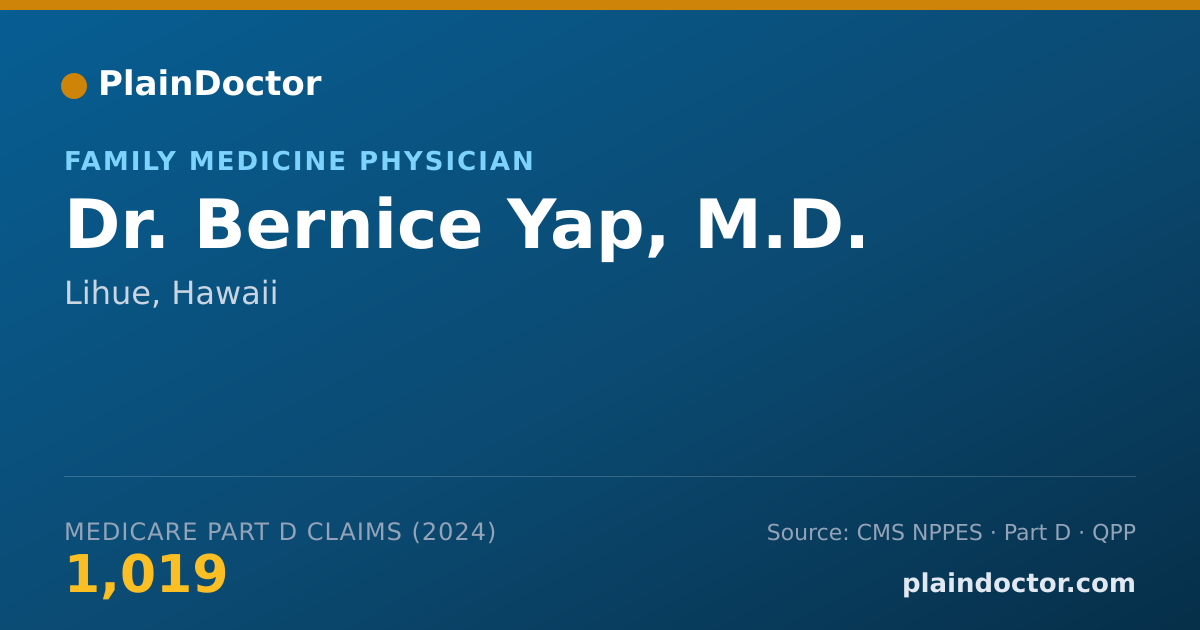 Shareable card for Bernice Yap, M.D. - Family Medicine Physician, Lihue, HI