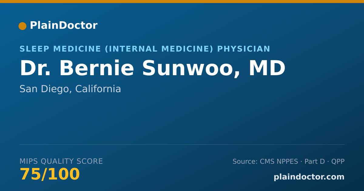 Shareable card for Bernie Sunwoo, MD - Sleep Medicine (Internal Medicine) Physician, San Diego, CA