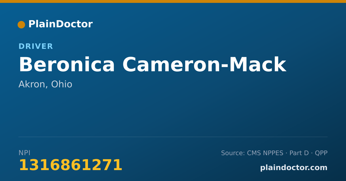 Shareable card for Beronica Cameron-Mack - Driver, Akron, OH