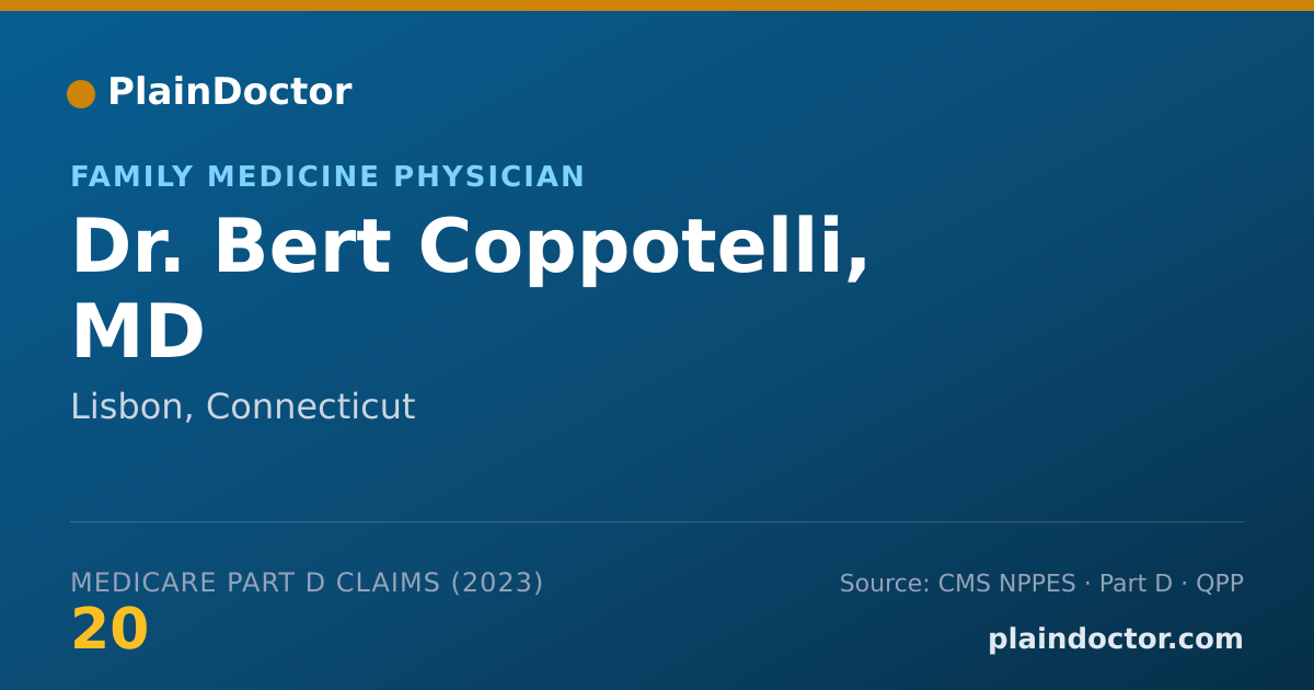 Shareable card for Bert Coppotelli, MD - Family Medicine Physician, Lisbon, CT
