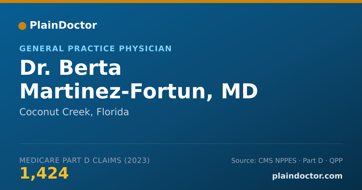 Shareable card for Berta Martinez-Fortun, MD - General Practice Physician, Coconut Creek, FL