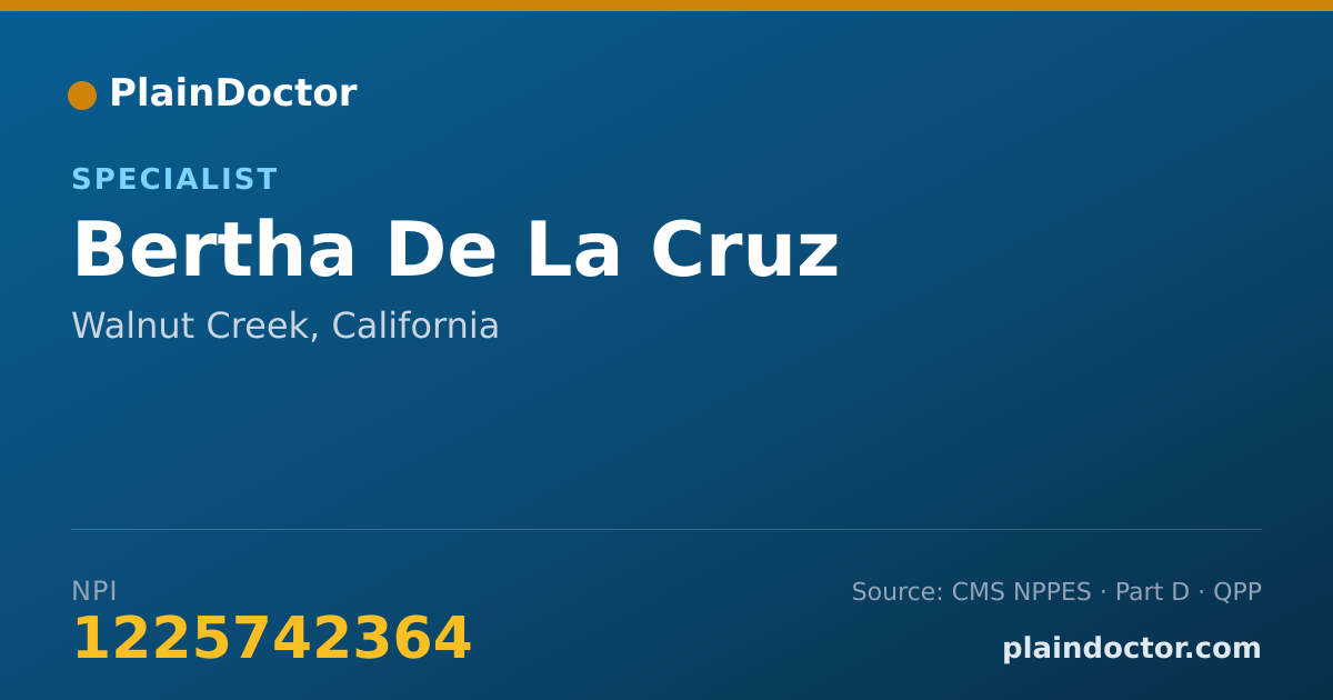 Shareable card for Bertha De La Cruz - Specialist, Walnut Creek, CA