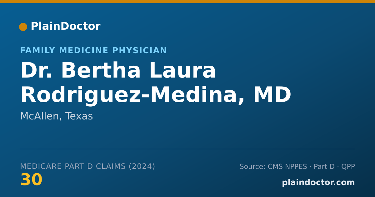 Shareable card for Bertha Laura Rodriguez-Medina, MD - Family Medicine Physician, McAllen, TX