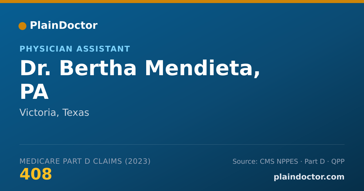 Shareable card for Bertha Mendieta, PA - Physician Assistant, Victoria, TX