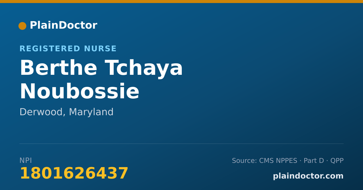 Shareable card for Berthe Tchaya Noubossie - Registered Nurse, Derwood, MD