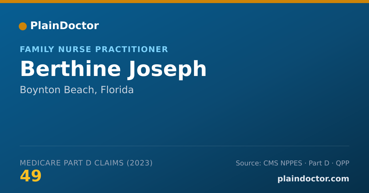 Shareable card for Berthine Joseph - Family Nurse Practitioner, Boynton Beach, FL