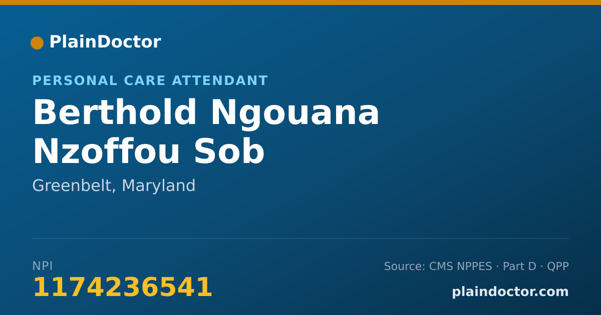 Shareable card for Berthold Ngouana Nzoffou Sob - Personal Care Attendant, Greenbelt, MD
