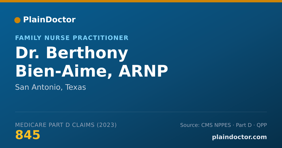 Shareable card for Berthony Bien-Aime, ARNP - Family Nurse Practitioner, San Antonio, TX