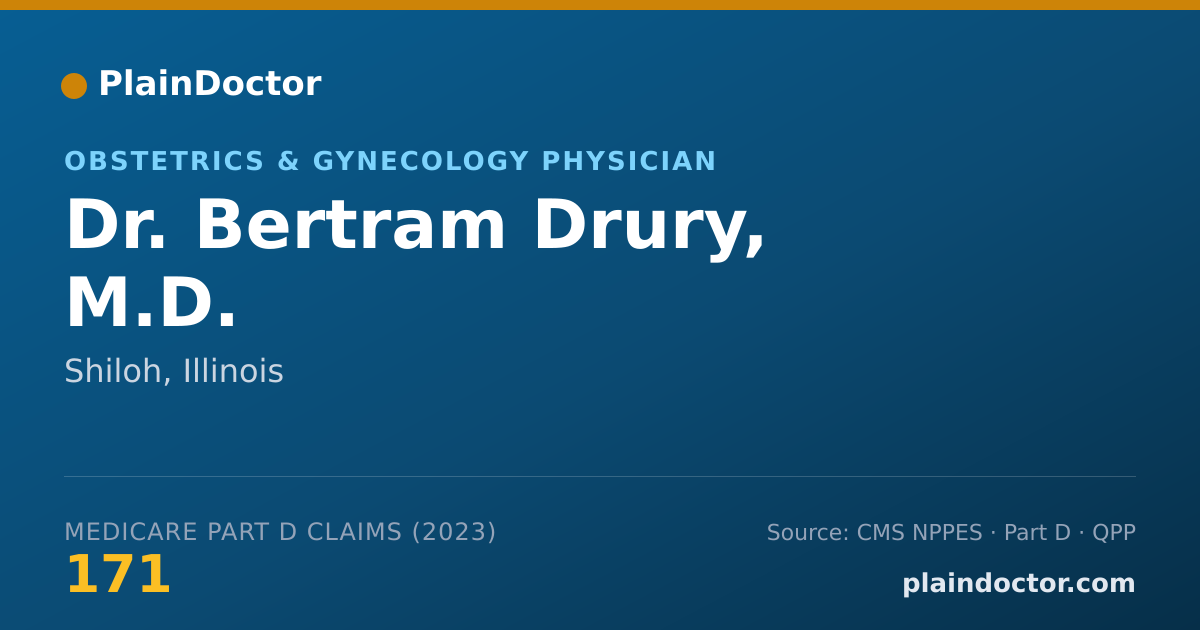 Shareable card for Bertram Drury, M.D. - Obstetrics & Gynecology Physician, Shiloh, IL