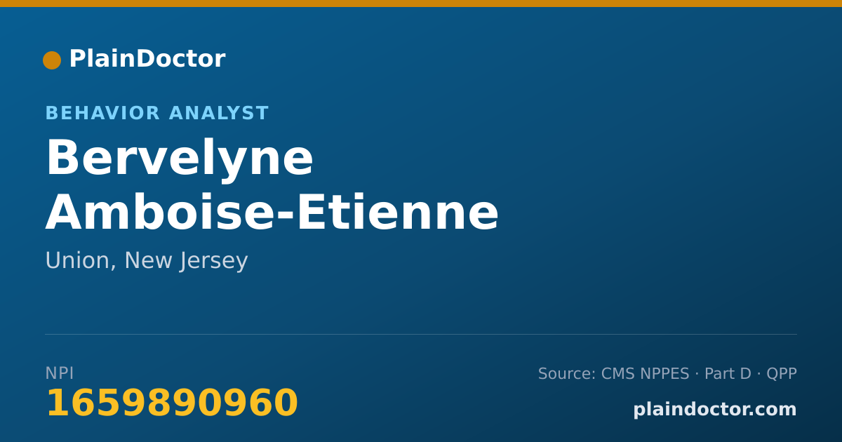 Shareable card for Bervelyne Amboise-Etienne - Behavior Analyst, Union, NJ