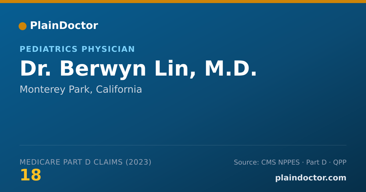 Shareable card for Berwyn Lin, M.D. - Pediatrics Physician, Monterey Park, CA