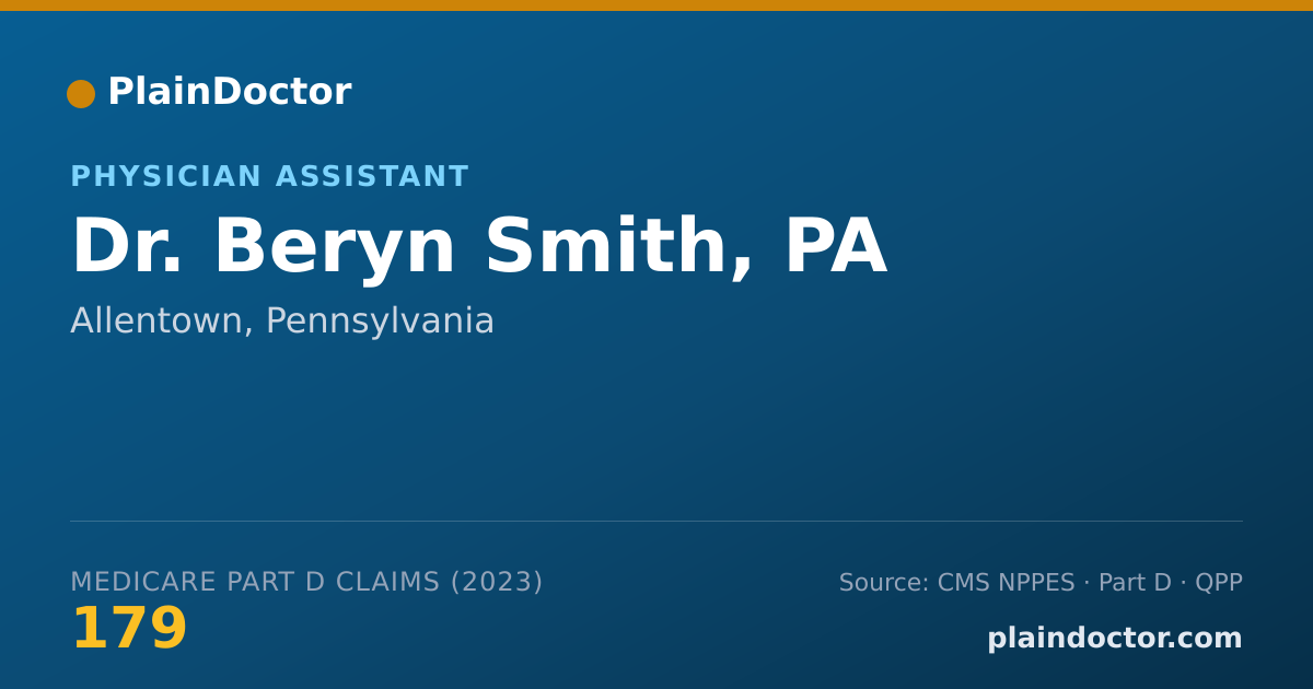 Shareable card for Beryn Smith, PA - Physician Assistant, Allentown, PA