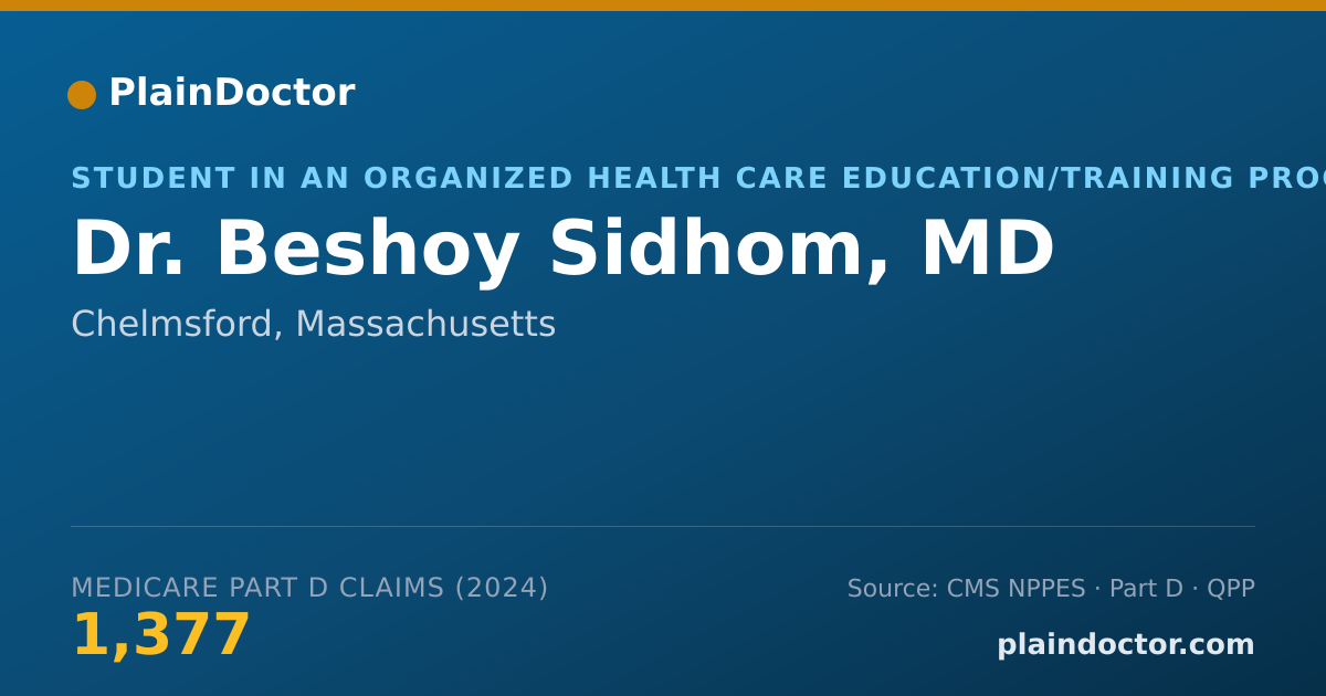Shareable card for Beshoy Sidhom, MD - Student in an Organized Health Care Education/Training Program, Chelmsford, MA