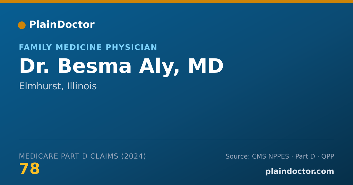 Shareable card for Besma Aly, MD - Family Medicine Physician, Elmhurst, IL