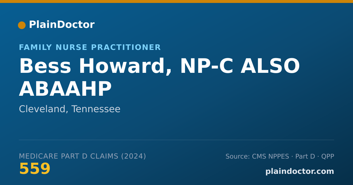 Shareable card for Bess Howard, NP-C ALSO ABAAHP - Family Nurse Practitioner, Cleveland, TN