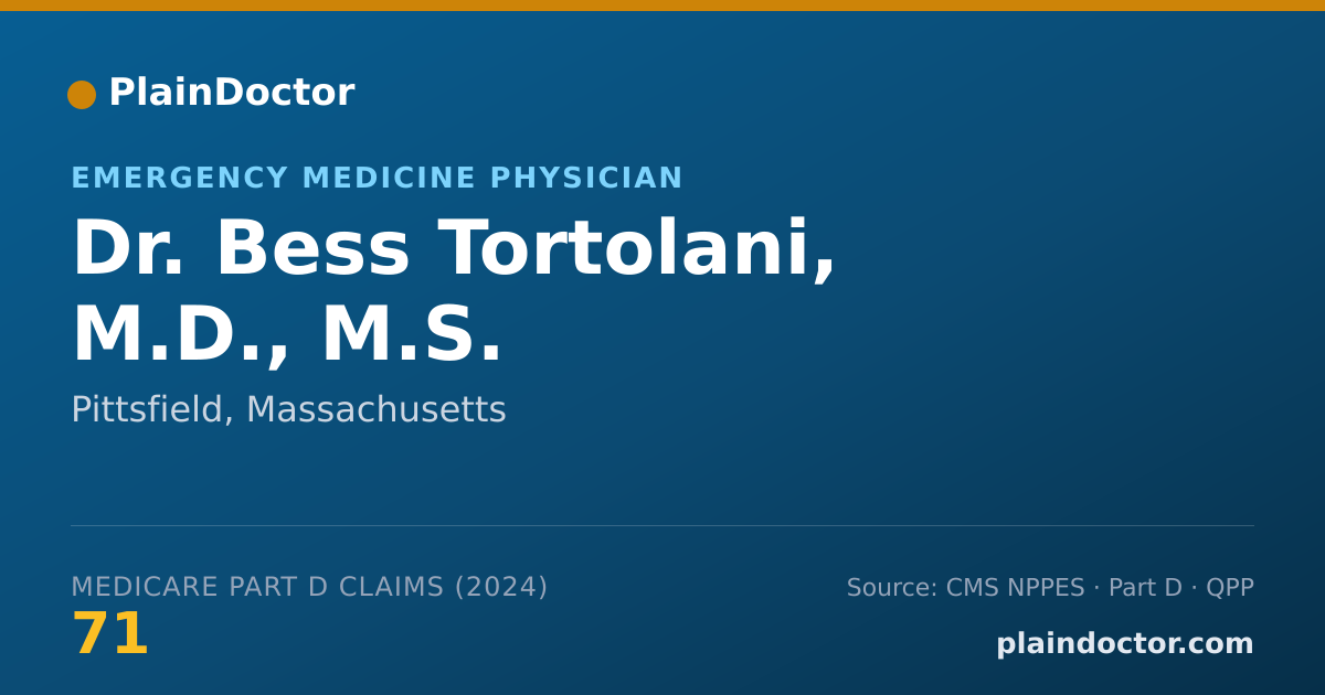 Shareable card for Bess Tortolani, M.D., M.S. - Emergency Medicine Physician, Pittsfield, MA