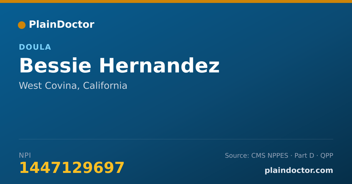 Shareable card for Bessie Hernandez - Doula, West Covina, CA