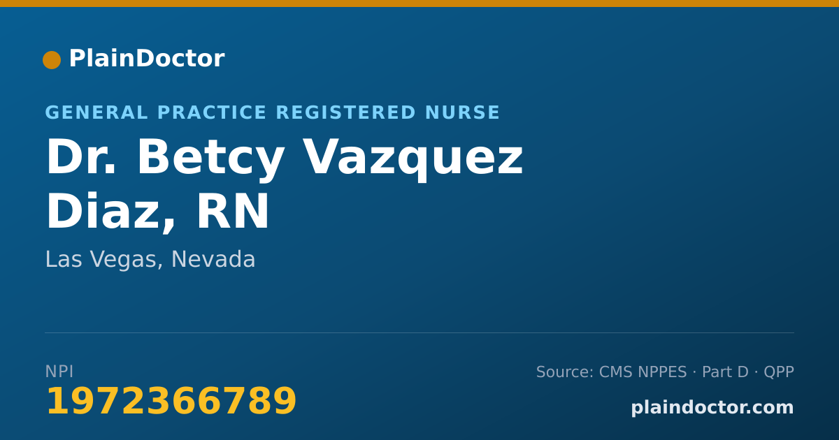 Shareable card for Betcy Vazquez Diaz, RN - General Practice Registered Nurse, Las Vegas, NV