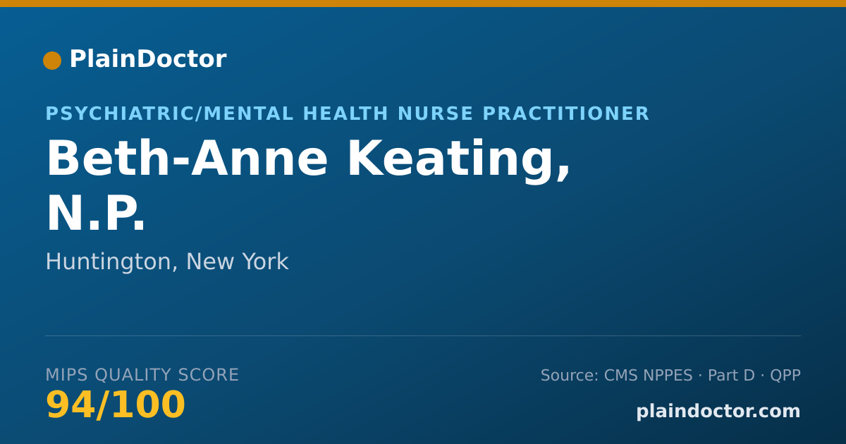 Shareable card for Beth-Anne Keating, N.P. - Psychiatric/Mental Health Nurse Practitioner, Huntington, NY