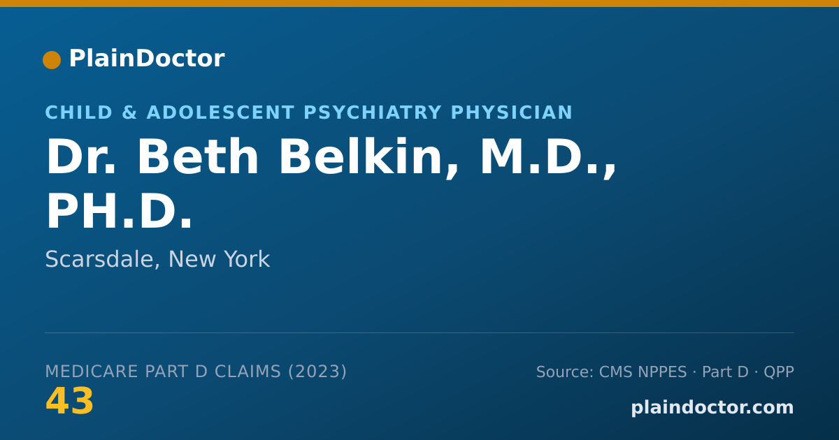 Shareable card for Beth Belkin, M.D., PH.D. - Child & Adolescent Psychiatry Physician, Scarsdale, NY