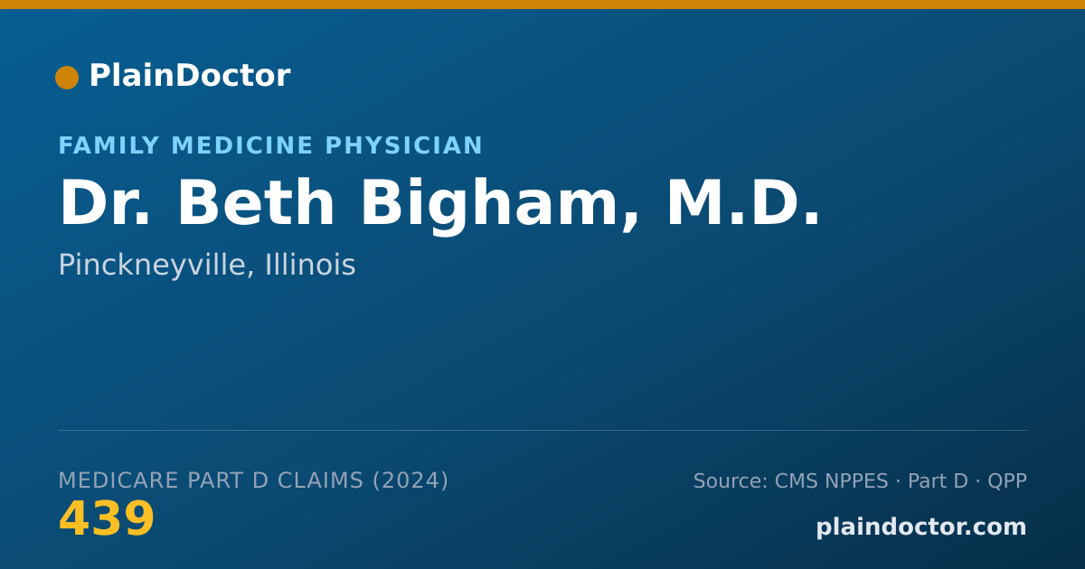 Shareable card for Beth Bigham, M.D. - Family Medicine Physician, Pinckneyville, IL