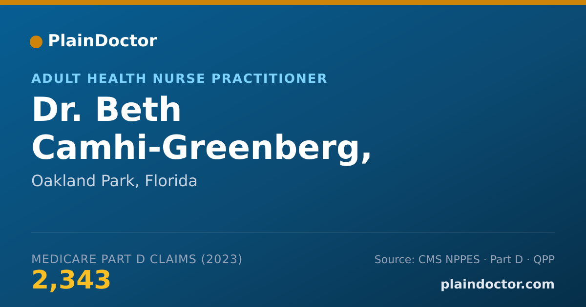 Shareable card for Beth Camhi-Greenberg, ARNP.-BC - Adult Health Nurse Practitioner, Oakland Park, FL