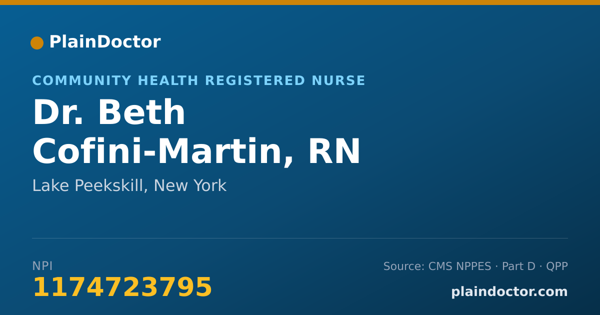 Shareable card for Beth Cofini-Martin, RN - Community Health Registered Nurse, Lake Peekskill, NY