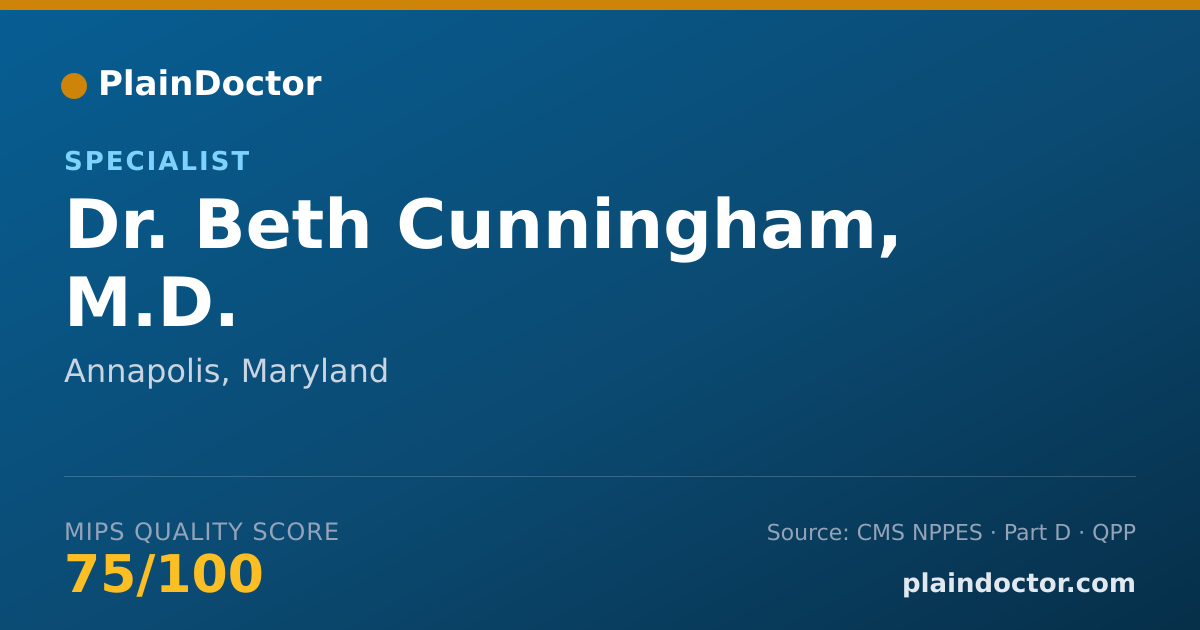 Shareable card for Beth Cunningham, M.D. - Specialist, Annapolis, MD