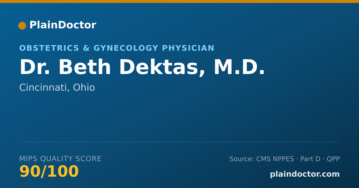 Shareable card for Beth Dektas, M.D. - Obstetrics & Gynecology Physician, Cincinnati, OH