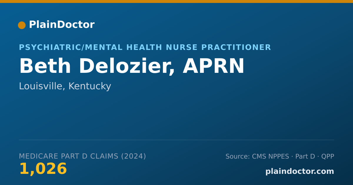 Shareable card for Beth Delozier, APRN - Psychiatric/Mental Health Nurse Practitioner, Louisville, KY